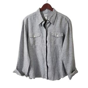Chico's Black and White Button Down Shirt